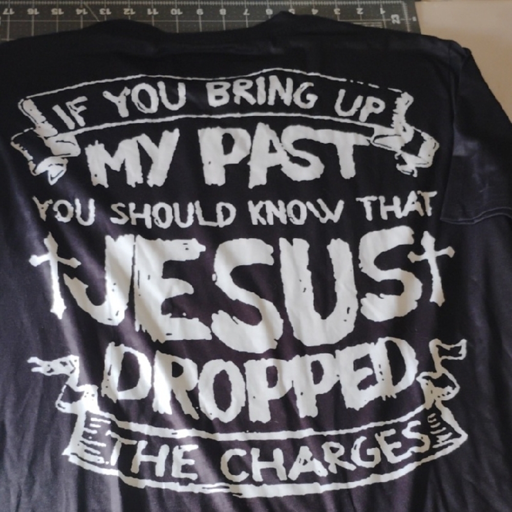 Black Graphic T-Shirt Jesus Text